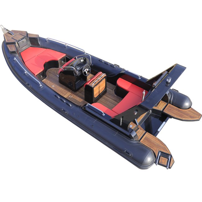 CE 23.3ft Luxury RIB Hypalon Inflatable Fishing Rowing Boat Engine for Sale Italy with 200HP Fiberglass RIB Floor 12 3-5years